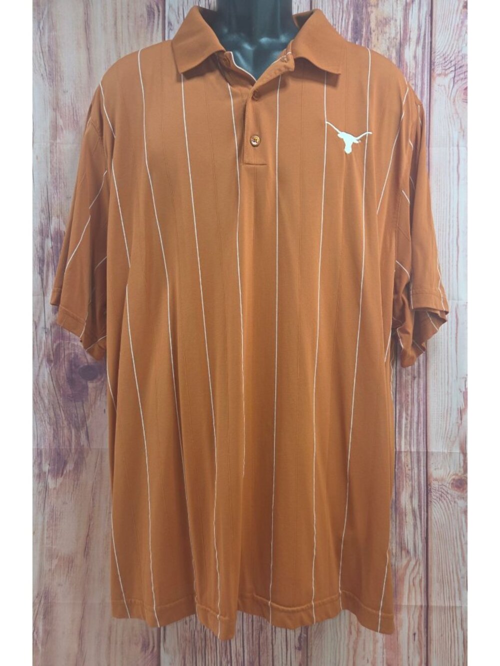 Antigua Texas Longhorns Polo Shirt XXL Desert Dry Burnt Orange Striped